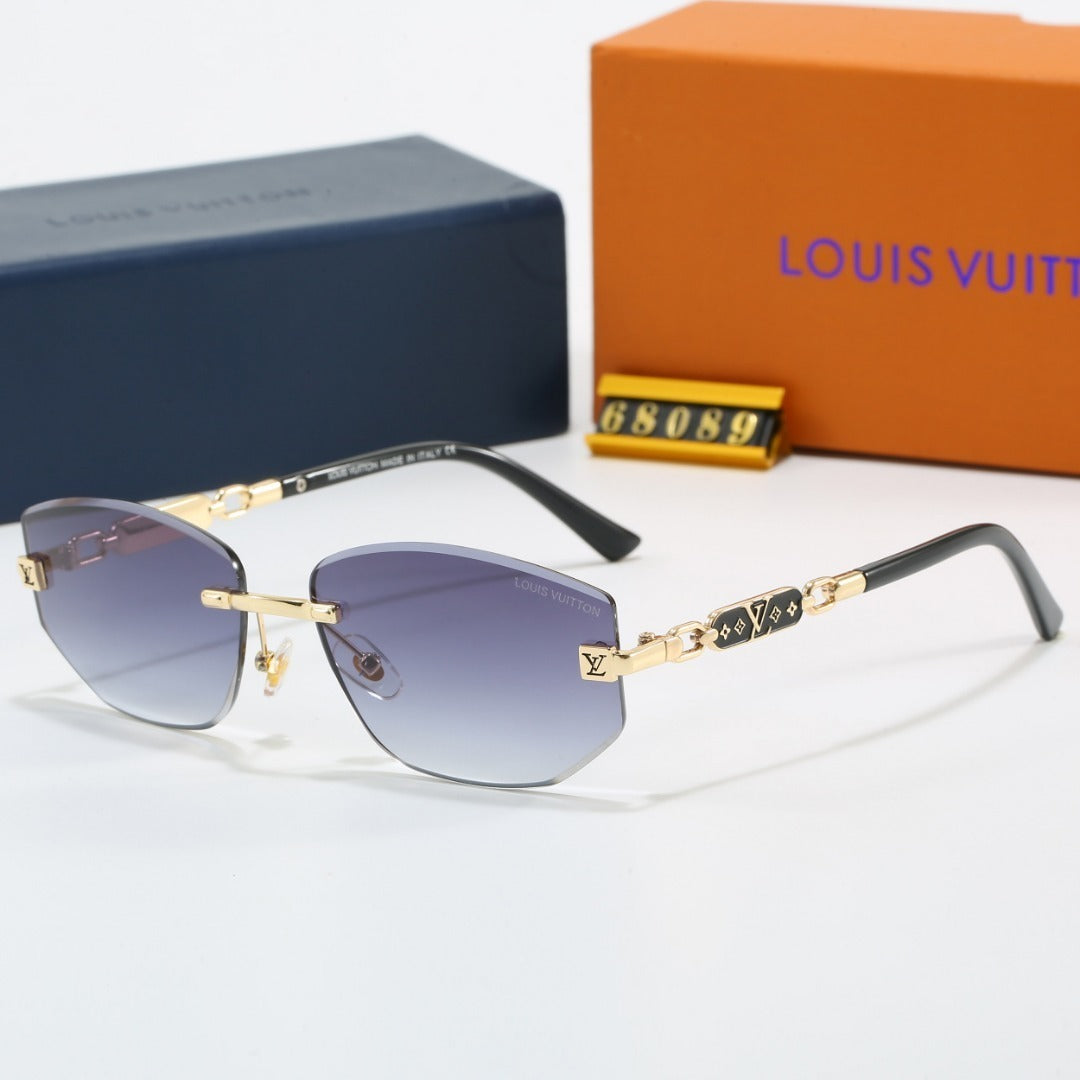 Louis vuitton Rimless Polygon Sunglasses with Monogram Details  68089 Mixed