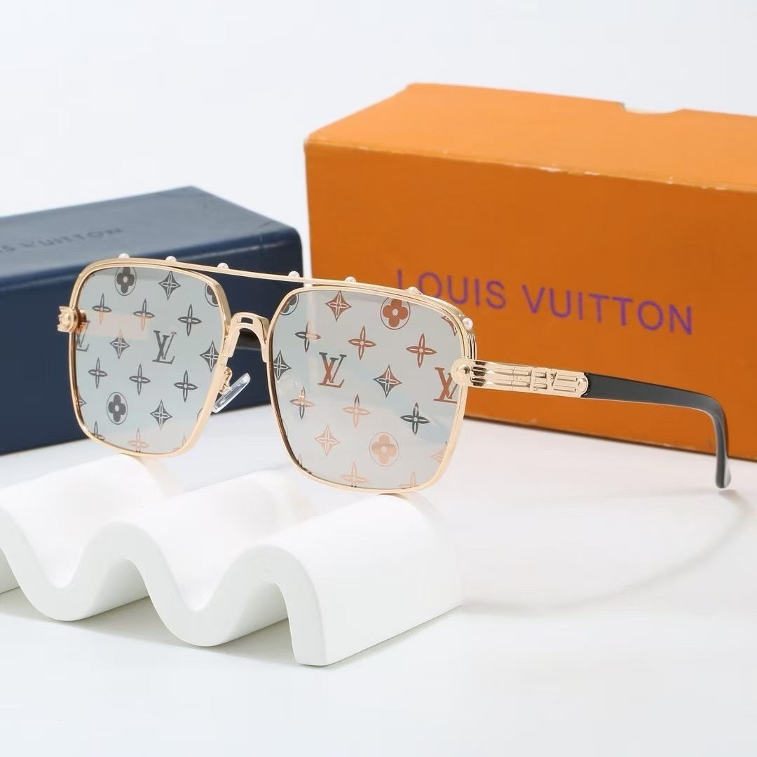Louis vuitton Riveted Double Bridge Metal Square Sunglasses Square