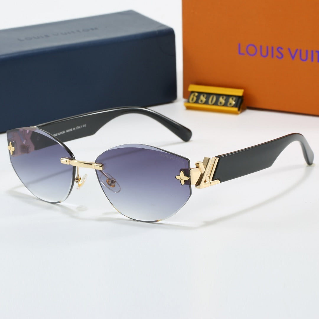 Louis vuitton Rimless Cat-Eye Sunglasses with Side Metal Logo 68088 Cat-Eye