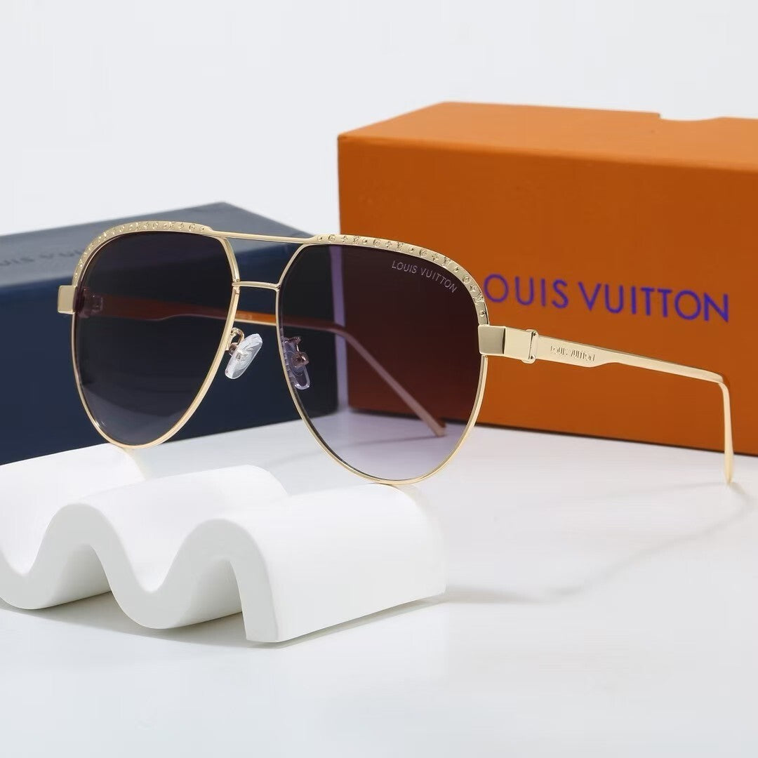 Louis vuitton Metal Aviator Frame Decorated Sunglasses Aviator
